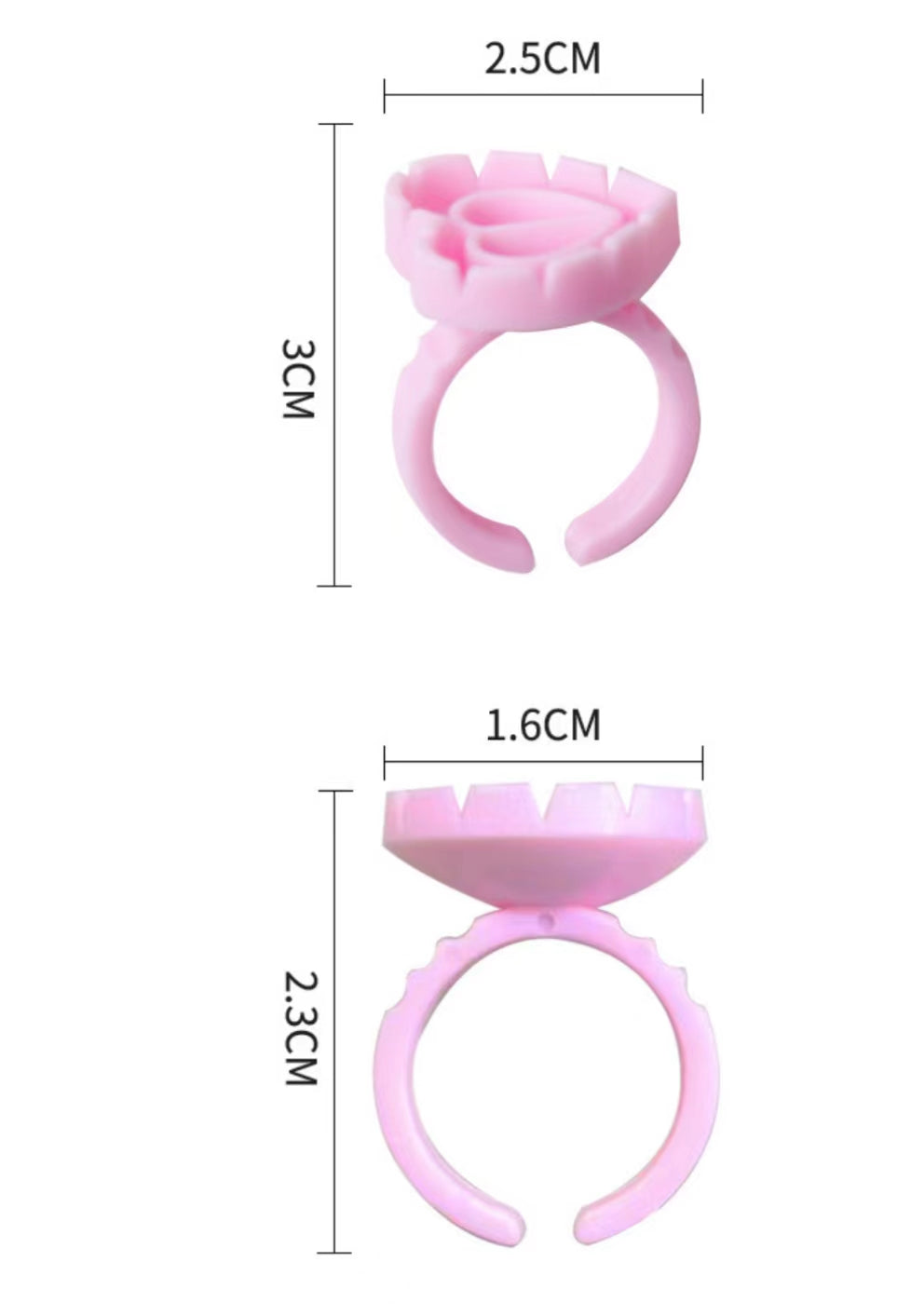Heart Glue Rings (100pcs)