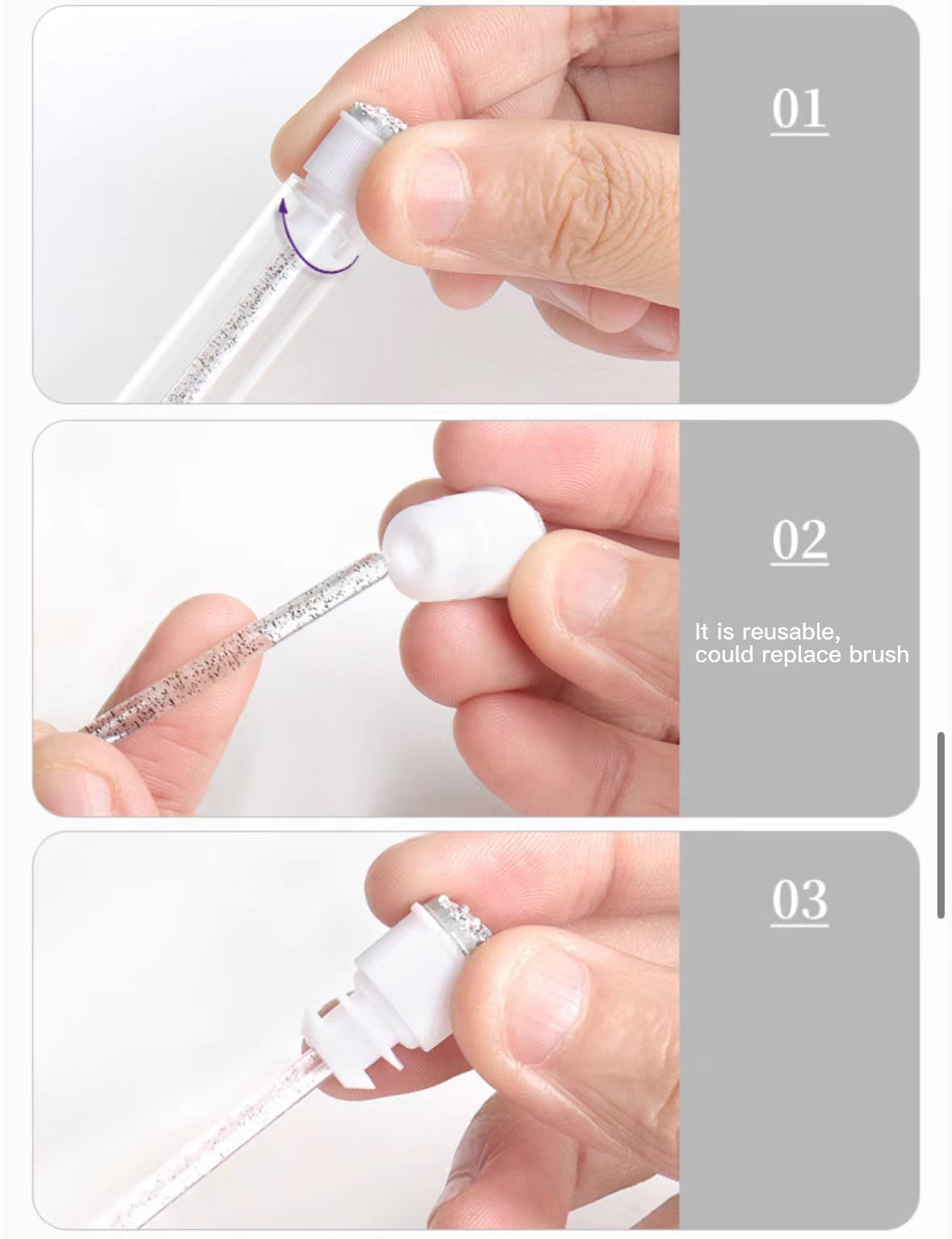 Eyelash Brushes With Diamond Bottom