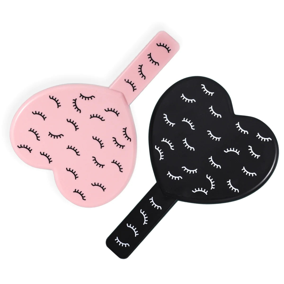 Eyelash Pattern Heart Handheld Lash Mirror