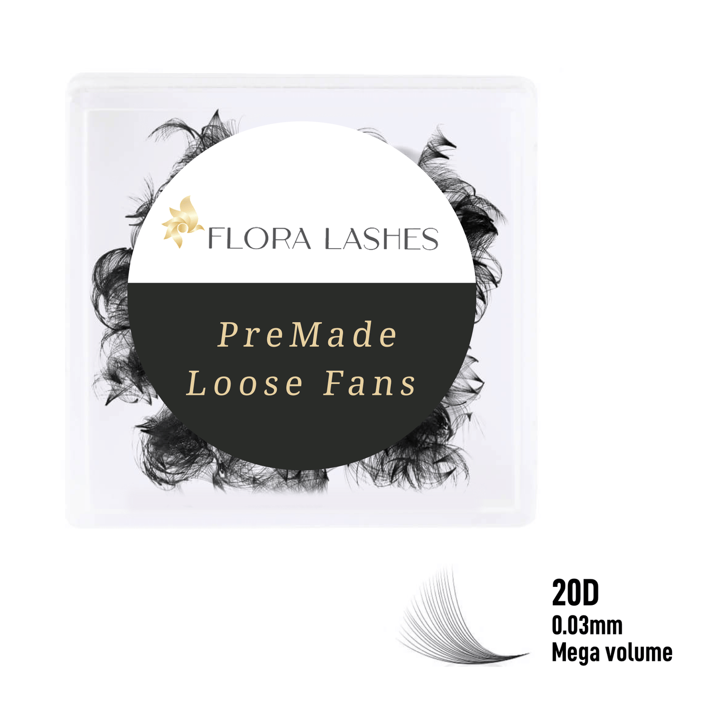 20D Handmade Volume Loose Premade Fans Pointy Base(500 Fans)