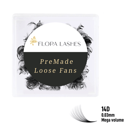 14D Handmade Volume Loose Premade Fans Pointy Base(500 Fans)